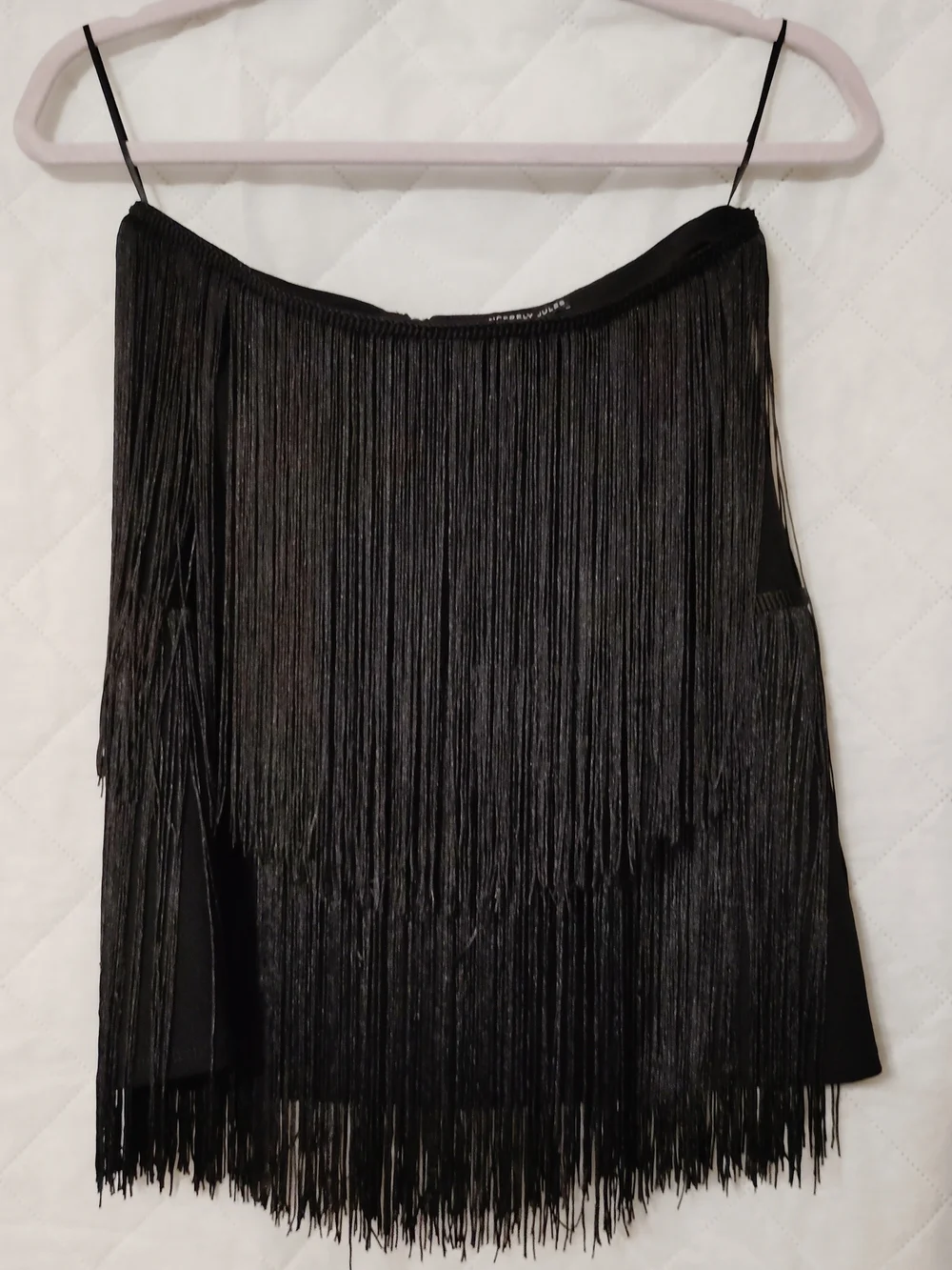 Sincerely Jules Black Fringe Mini Skirt Size Medium
